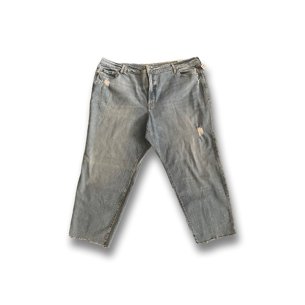 Women’s high-rise plus sz straight, ankle size 26 stretchy semi distressed jeans